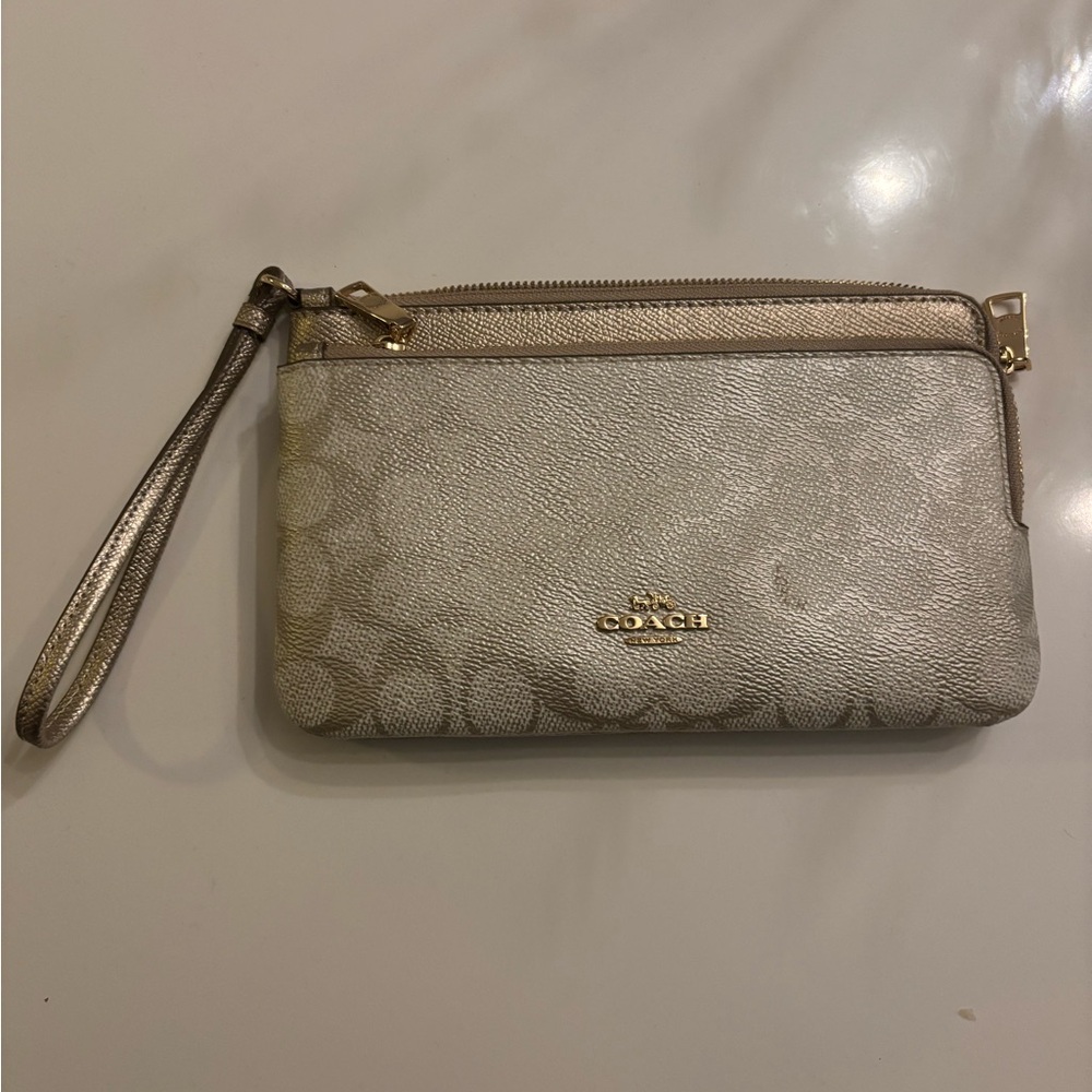 Coach signature Gold Wristlet